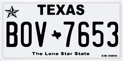 TX license plate BOV7653