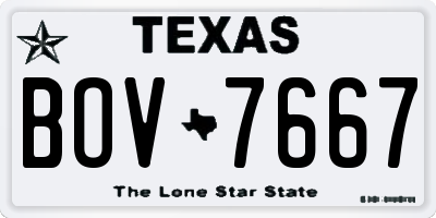 TX license plate BOV7667