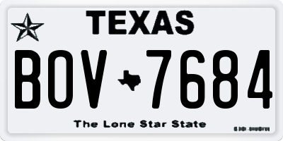 TX license plate BOV7684