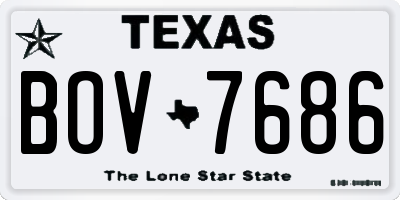 TX license plate BOV7686
