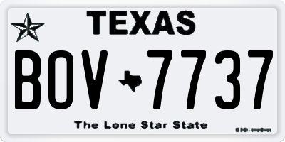 TX license plate BOV7737