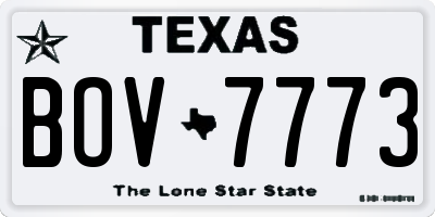 TX license plate BOV7773