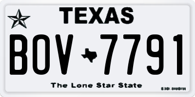 TX license plate BOV7791