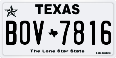 TX license plate BOV7816