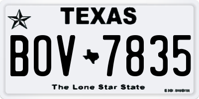 TX license plate BOV7835