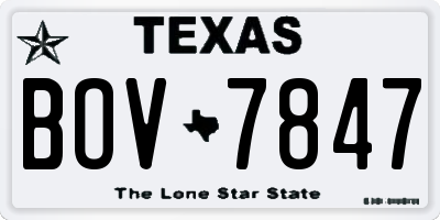 TX license plate BOV7847