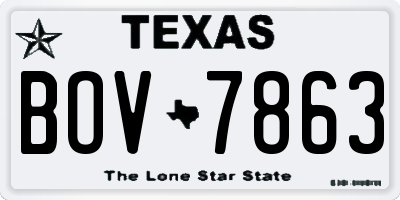 TX license plate BOV7863