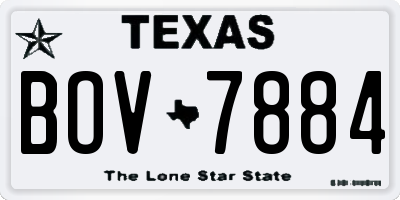 TX license plate BOV7884