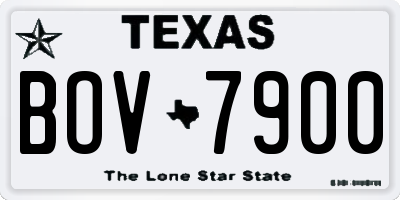 TX license plate BOV7900