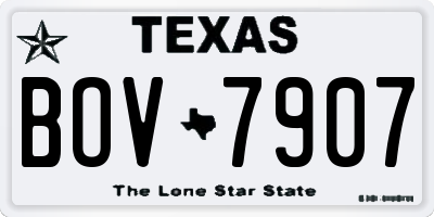 TX license plate BOV7907