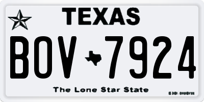 TX license plate BOV7924