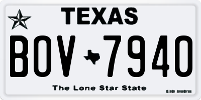 TX license plate BOV7940