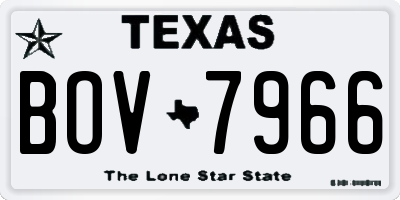 TX license plate BOV7966