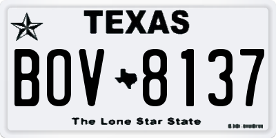 TX license plate BOV8137