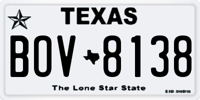 TX license plate BOV8138