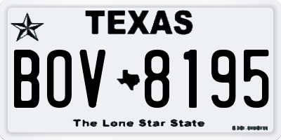 TX license plate BOV8195