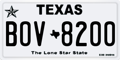 TX license plate BOV8200