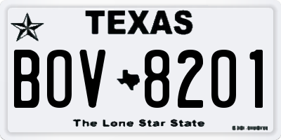 TX license plate BOV8201
