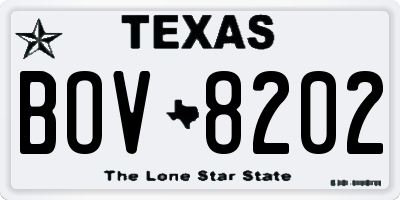 TX license plate BOV8202