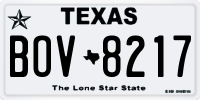 TX license plate BOV8217