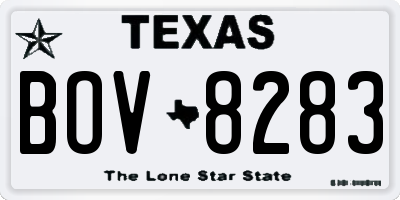 TX license plate BOV8283