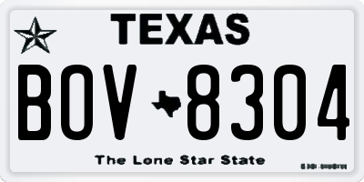 TX license plate BOV8304