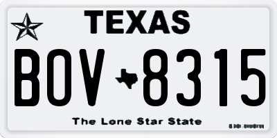 TX license plate BOV8315