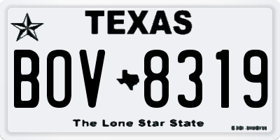 TX license plate BOV8319