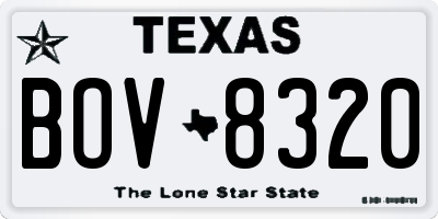 TX license plate BOV8320