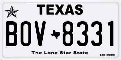 TX license plate BOV8331