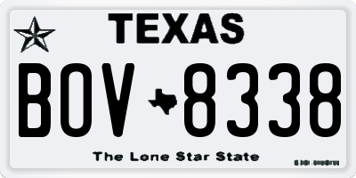 TX license plate BOV8338
