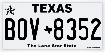 TX license plate BOV8352