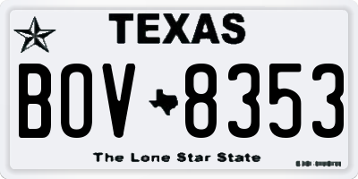 TX license plate BOV8353