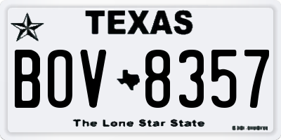 TX license plate BOV8357