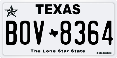 TX license plate BOV8364