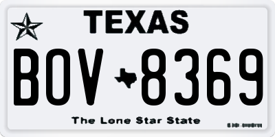 TX license plate BOV8369