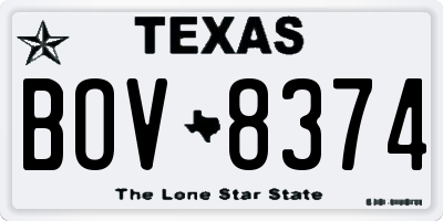 TX license plate BOV8374
