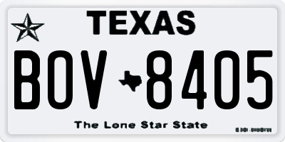 TX license plate BOV8405