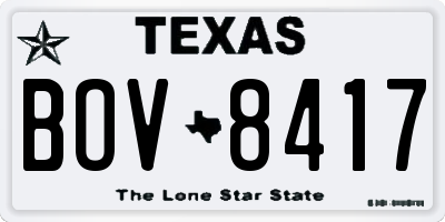 TX license plate BOV8417