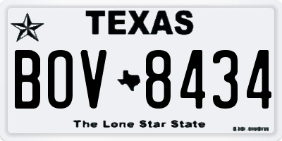 TX license plate BOV8434