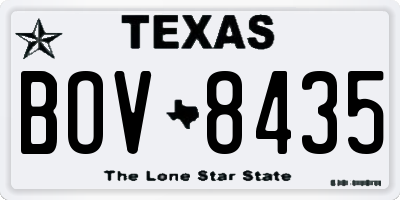 TX license plate BOV8435