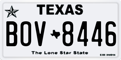 TX license plate BOV8446