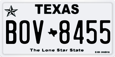 TX license plate BOV8455