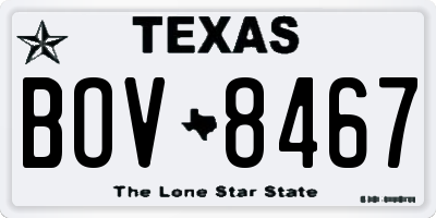 TX license plate BOV8467