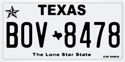 TX license plate BOV8478