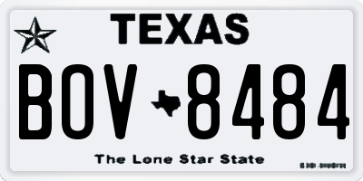 TX license plate BOV8484