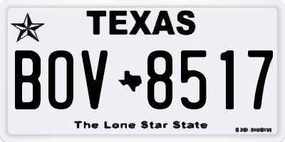 TX license plate BOV8517