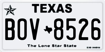 TX license plate BOV8526