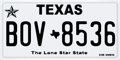 TX license plate BOV8536