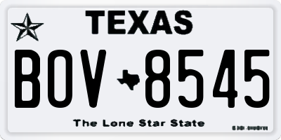 TX license plate BOV8545